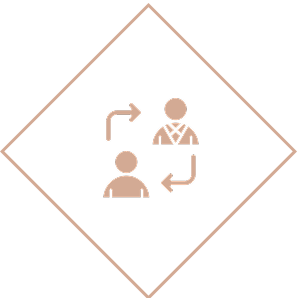 Two figures with arrows exchanging roles.