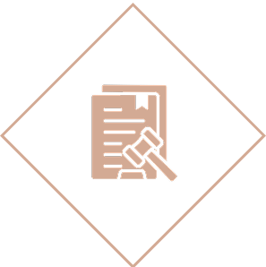 Legal document and gavel icon design.